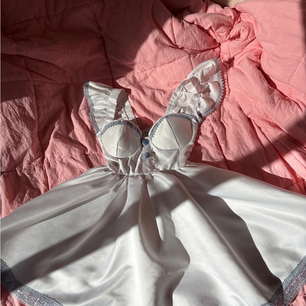 White and Gray Chemise with Elegant Silky Design